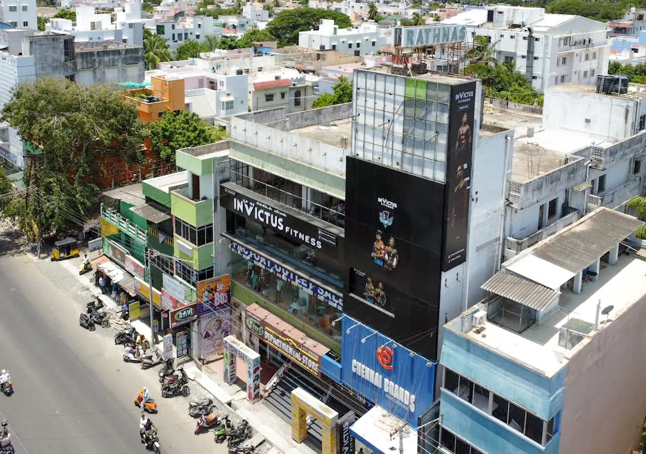 Aerial view of Invictus Fitness in Puducherry
